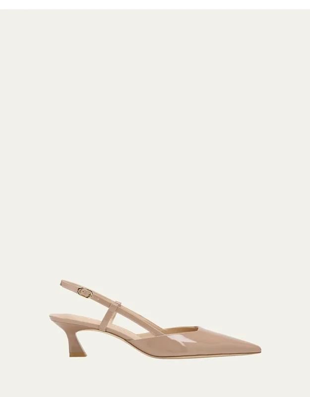 Vinnie Patent Kitten Slingback Pumps