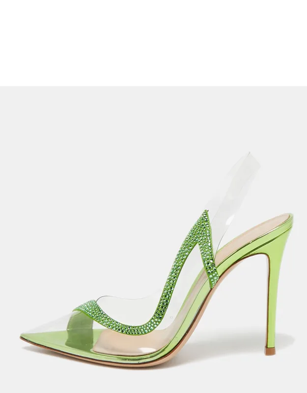 Transparent Pvc And Suede Embellished Hortensia Pumps