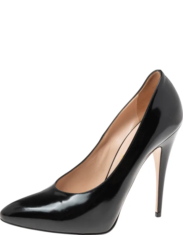Patent Leather Elaisa Removable Faux Pearl Bow Accent Pumps