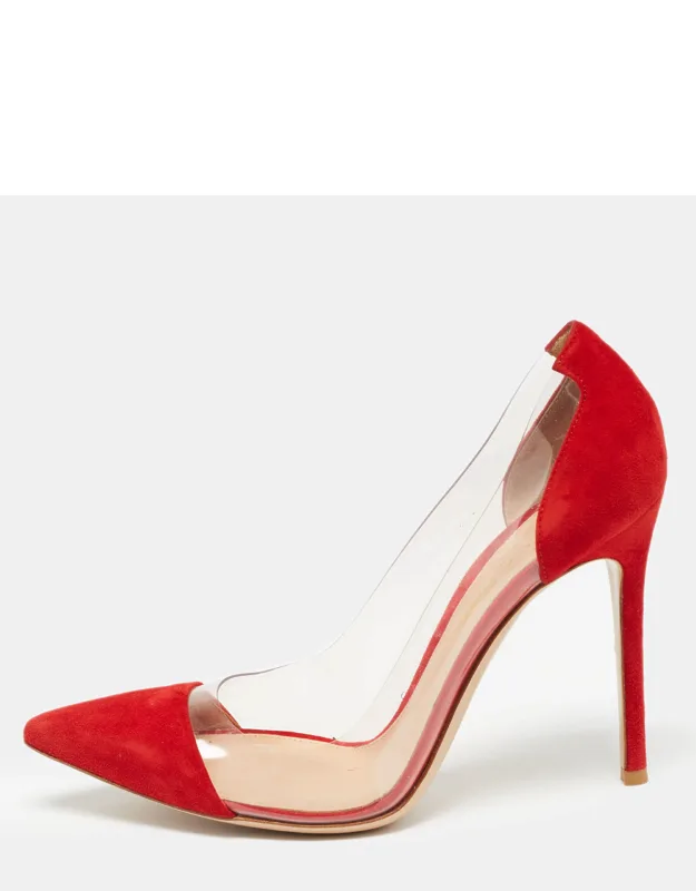 Suede And Pvc Pumps