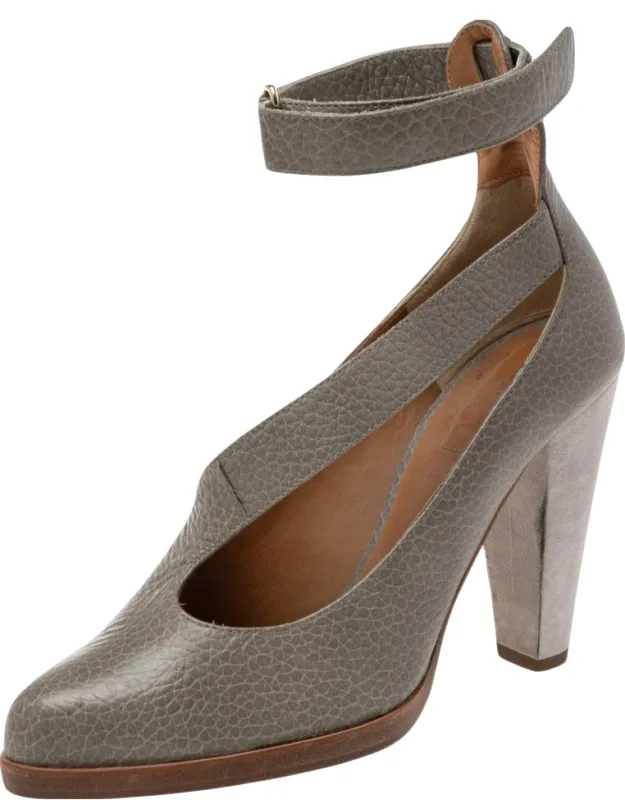 Leather Ankle Strap Pumps