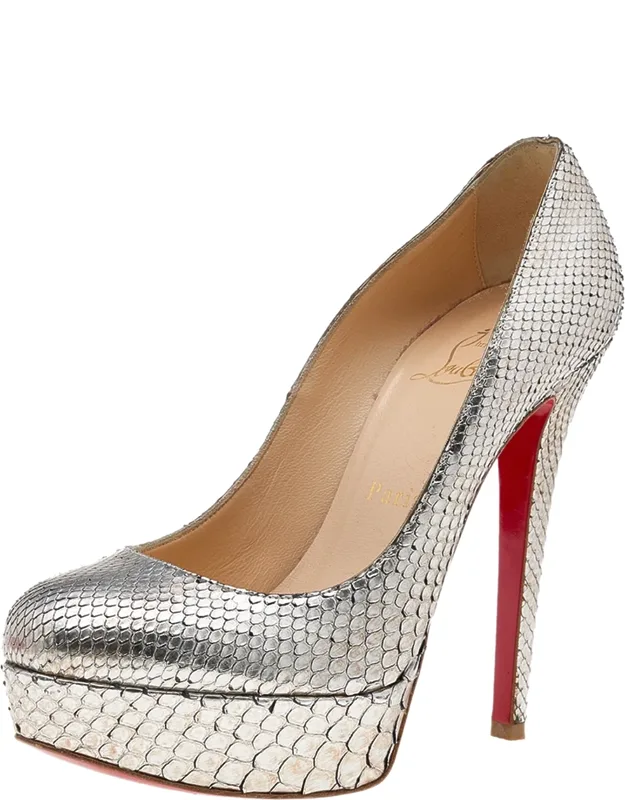 Gold Python Platform Pumps