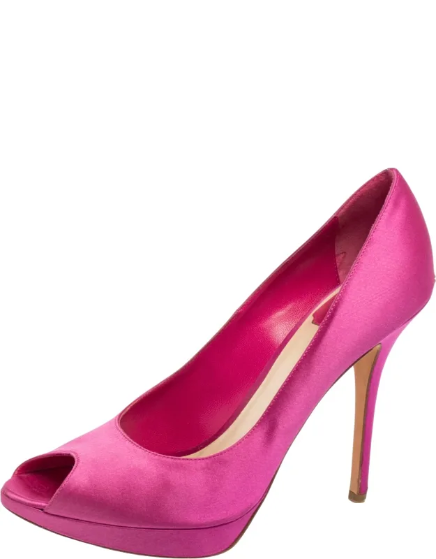 Satin Peep-toe Pumps