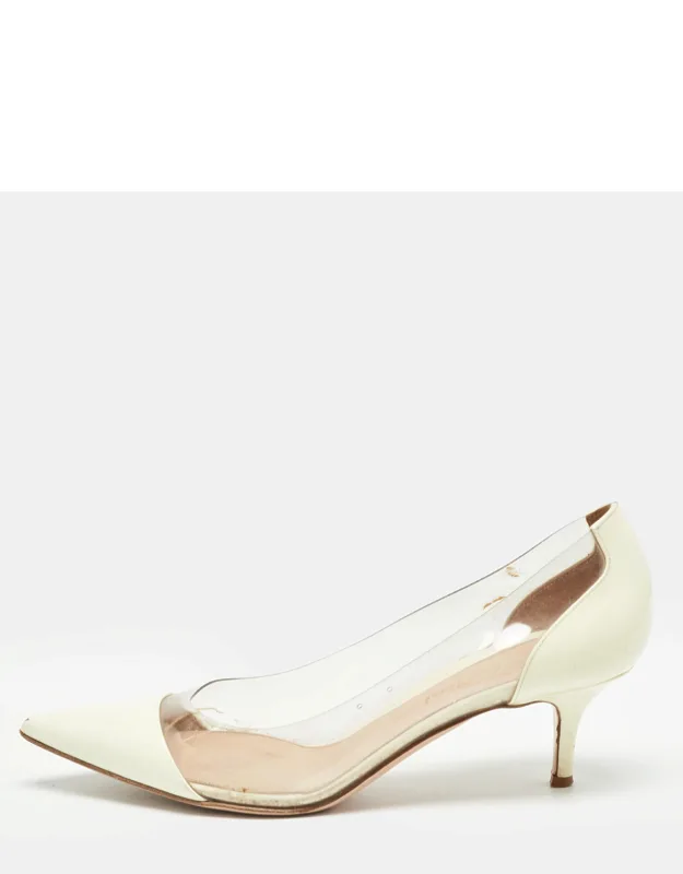 Cream Patent Plexi Pumps