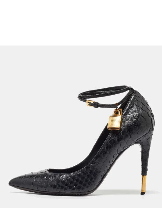 Python Leather Padlock Pump