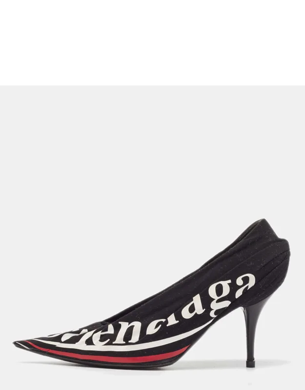 Logo Print Fabric Knife Pumps