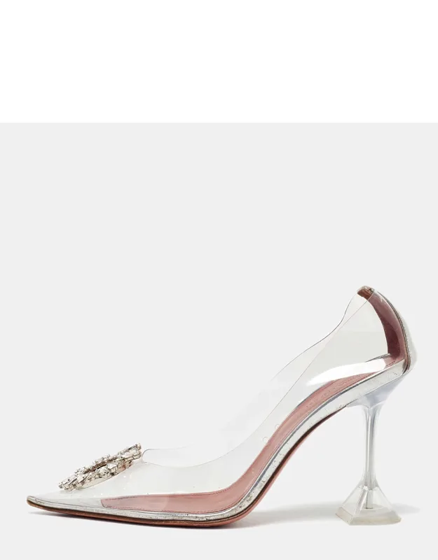 Transparent Pvc And Leather Begum Pumps
