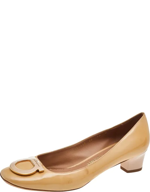 Patent Leather Block Heel Pumps