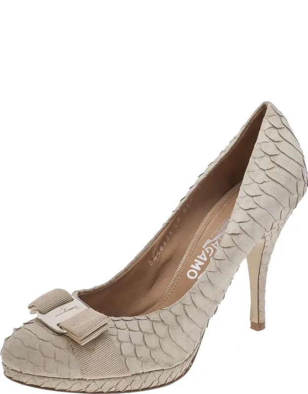 Python Vara Bow Platform Pumps