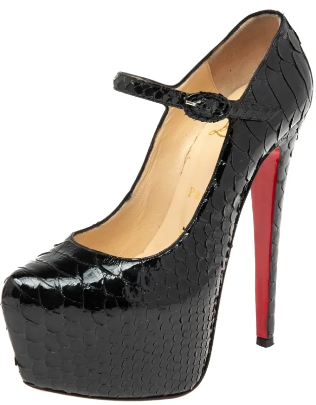 Python Leather Daffodile Pumps