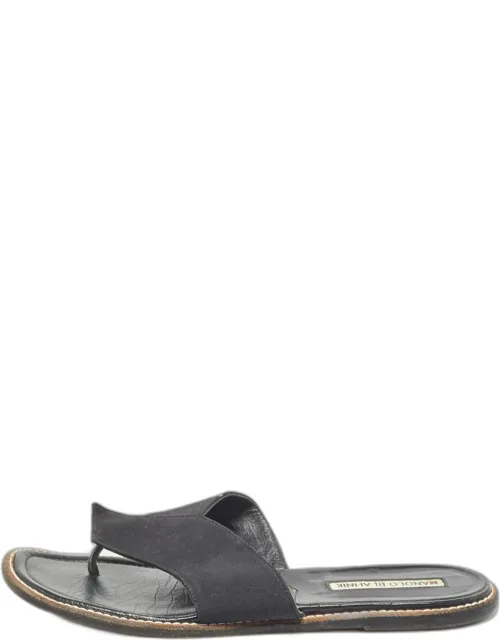 Canvas Thong Flat Slides