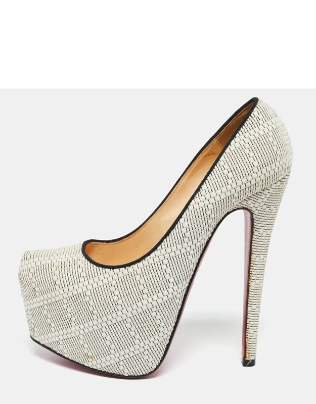 Raffia Daffodile Platform Pumps With 15 Cm Heels