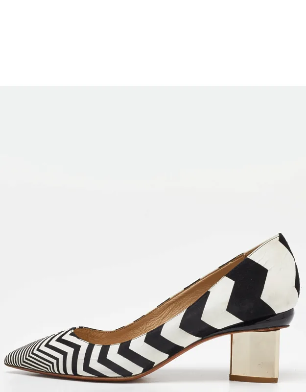 Pointed Toe Block Heel Pumps