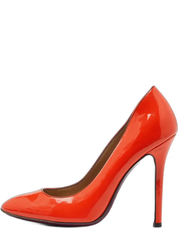 Patent Leather Round Toe Pumps