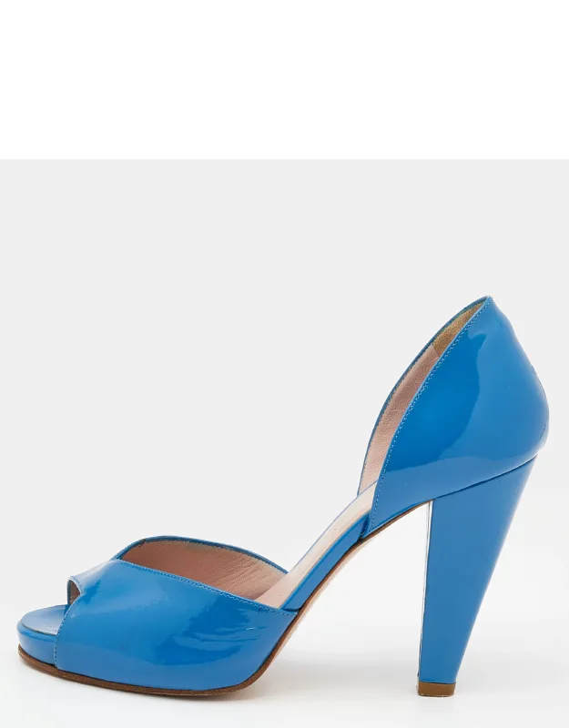 Patent Leather Peep Toe D'orsay Pumps