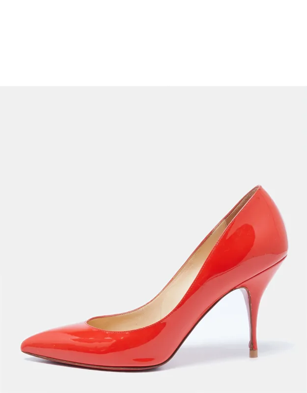 Orange Patent Leather Piou Piou Pumps