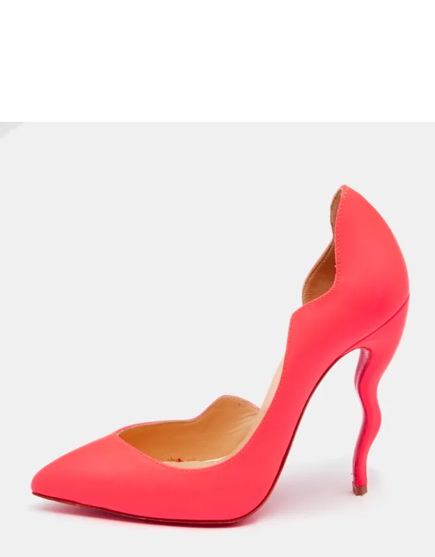 Neon Pink Leather D'orsay Pumps