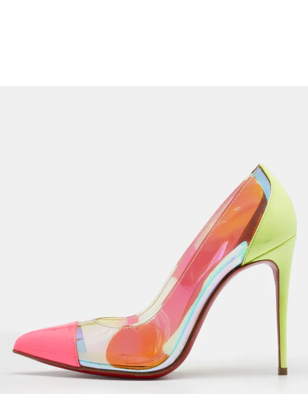 Multicolor Pvc And Patent Leather Pumps