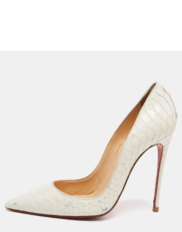White Python Patent Leather So Kate Pumps
