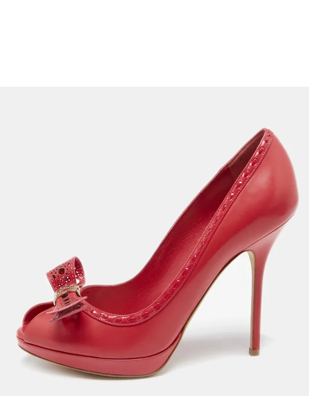 Peep Toe Bow Detail Platform Pumps