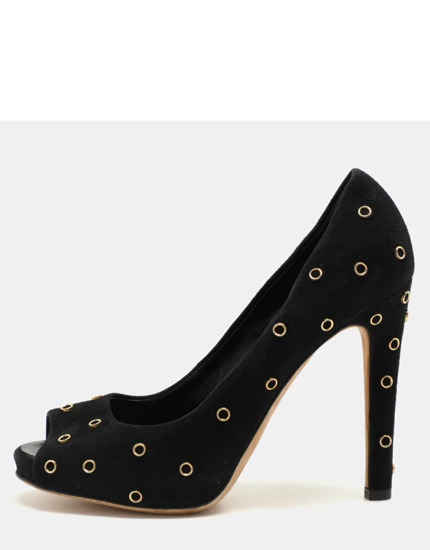 Embellished Peep Toe Pumps