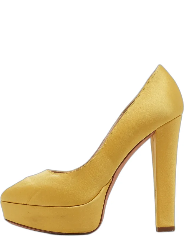 Satin Peep Toe Pumps