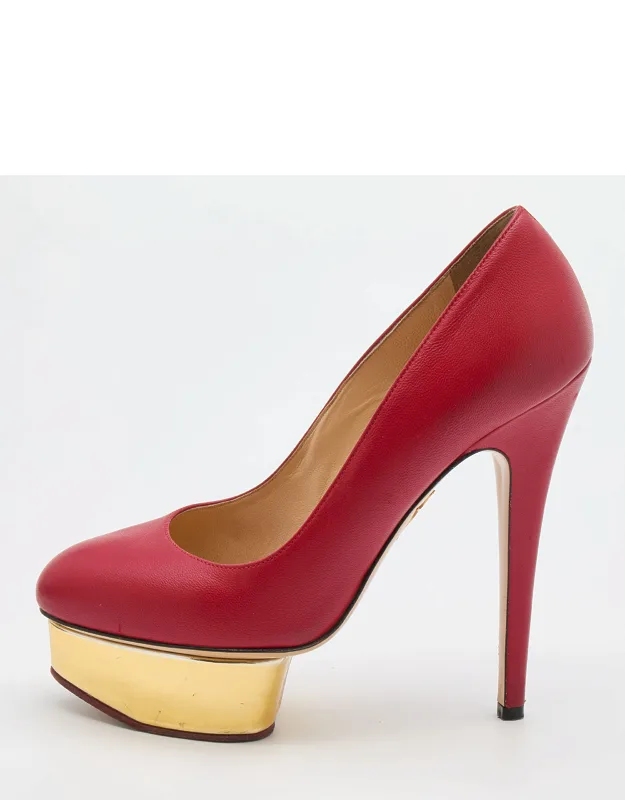 Leather Dolly Platform Pumps