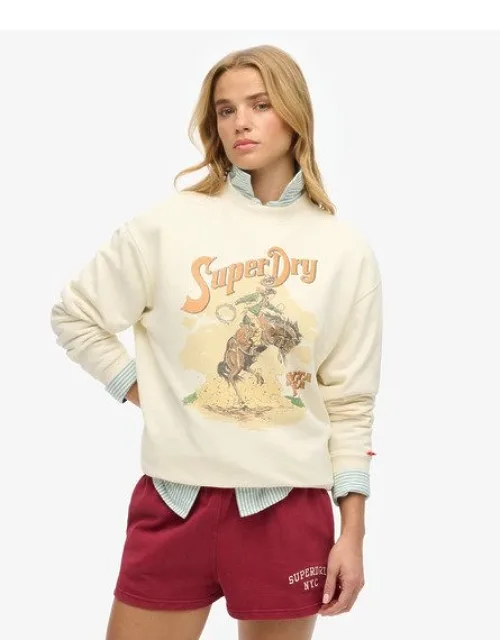 Souvenir Graphic Loose Crew Sweatshirt