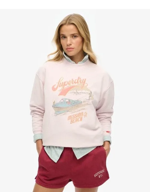 Souvenir Graphic Loose Crew Sweatshirt