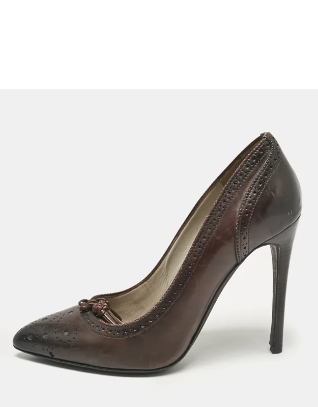 Leather Bow Pointed Toe Pump