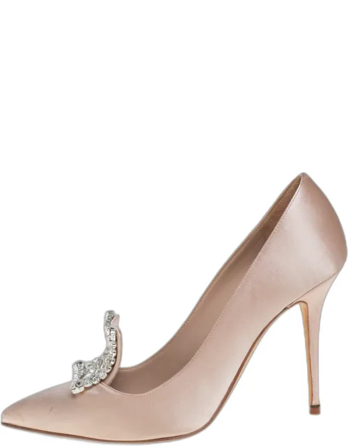 Satin Pointed Toe Pumps