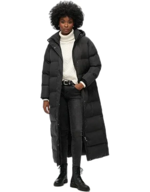 Classic Logo Badge Maxi Hooded Puffer Coat