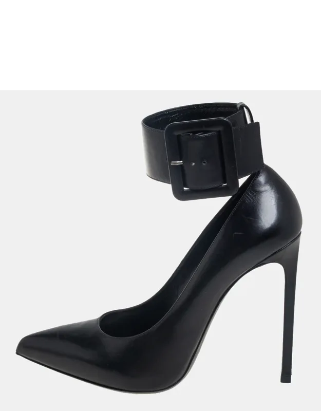 Leather Ankle Cuff Pumps