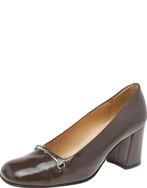 Leather Horsebit Block Heel Pump