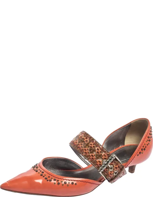 Coral Leather And Ayers Dahlia Chenille D'orsay Pumps