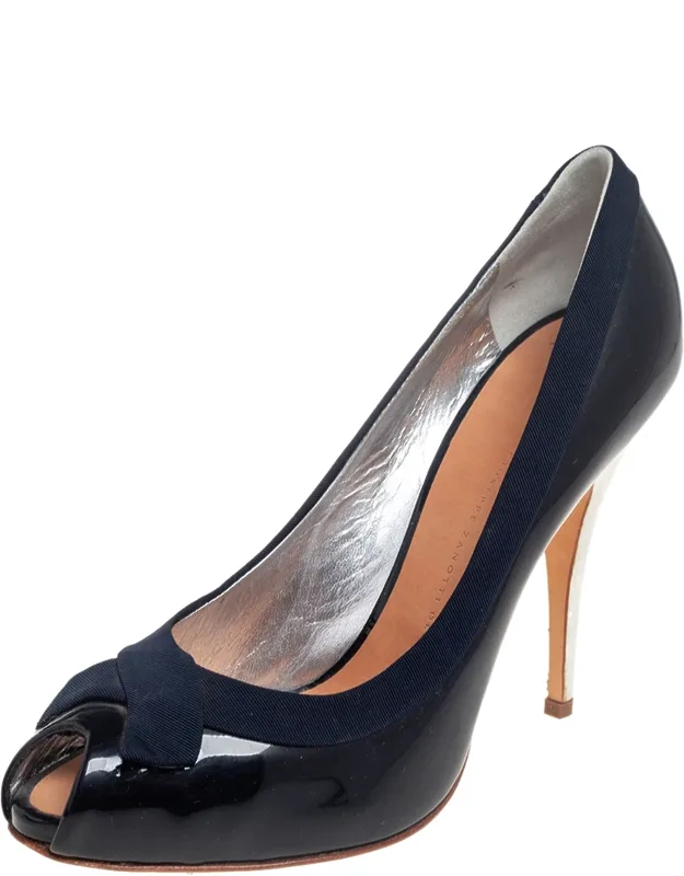 Patent Leather Peep Toe Pumps