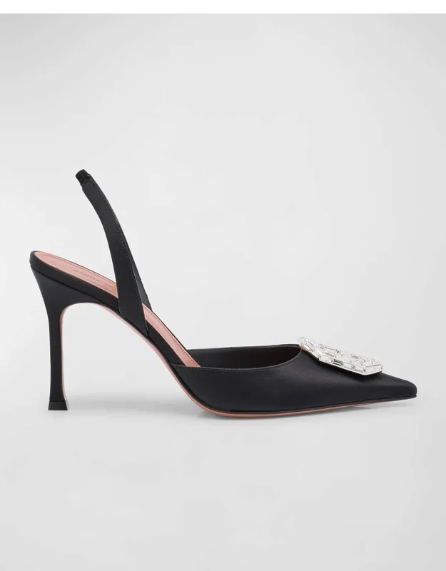 Camelia Silk Crystal Halter Pump