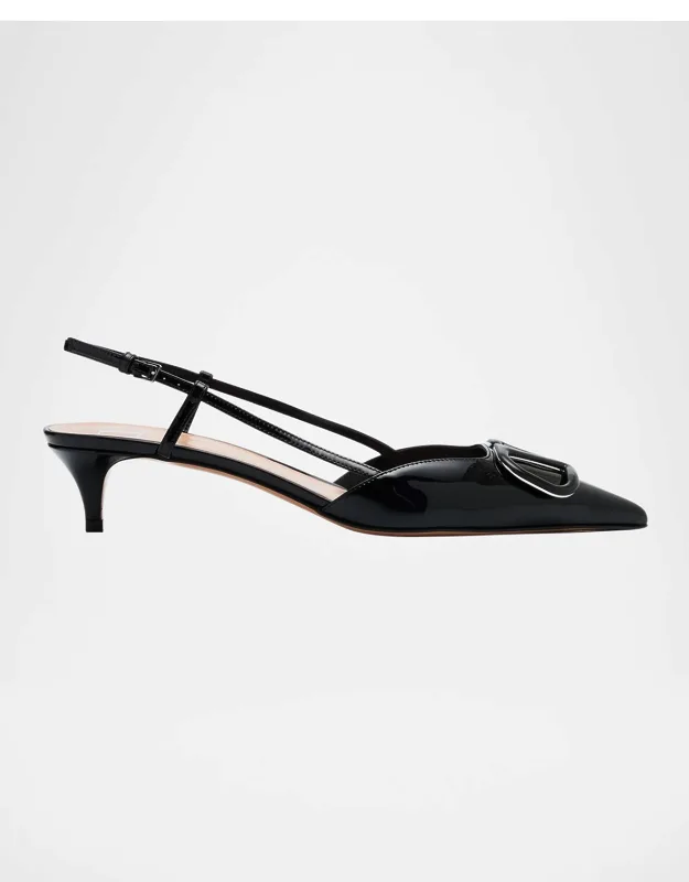 Vlogo Patent Kitten Slingback Pump
