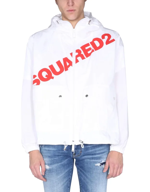 Dsquared Jacket Hooded Front Zip Closure