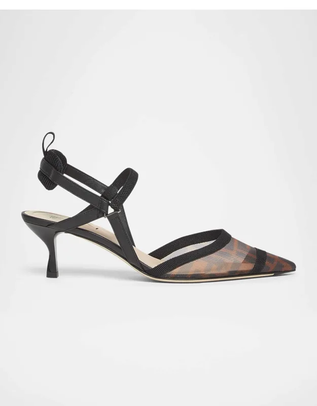 Colibri Mesh Slingback Kitten-heel Pumps