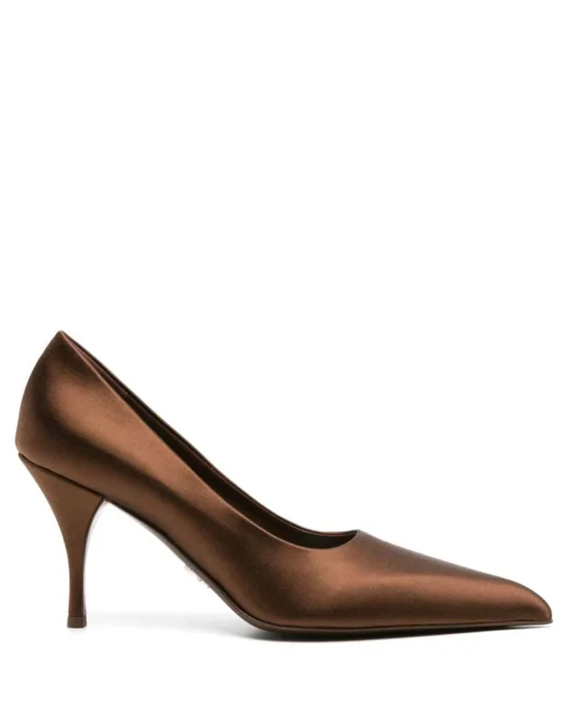 Pointed-toe Satin Pumps