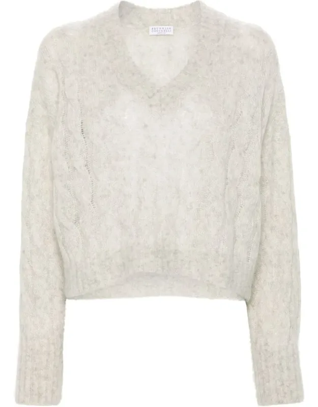 Sweater V-neck Long Sleeves