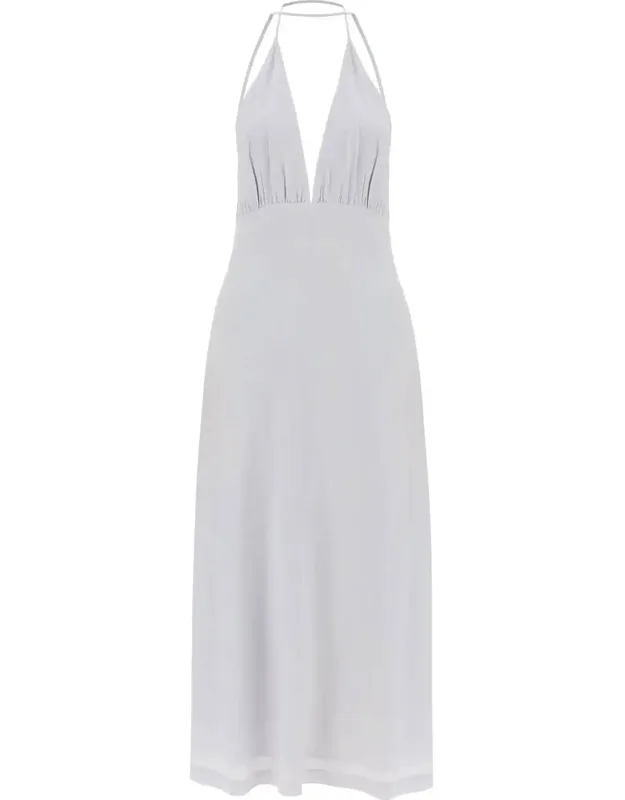 Silk Dress With Double Halter Neckline