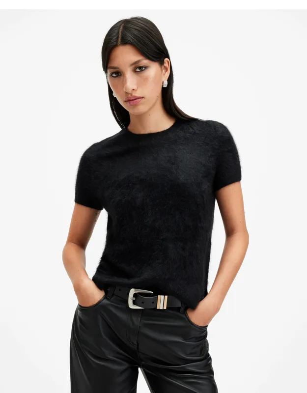 Rebel Brushed Cashmere Knitted T-shirt
