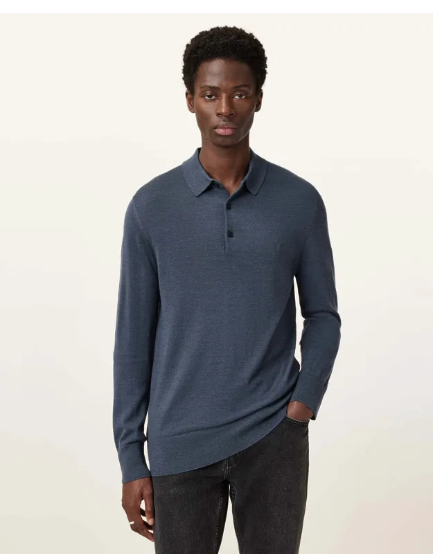 Merino Long Sleeve Polo Shirt
