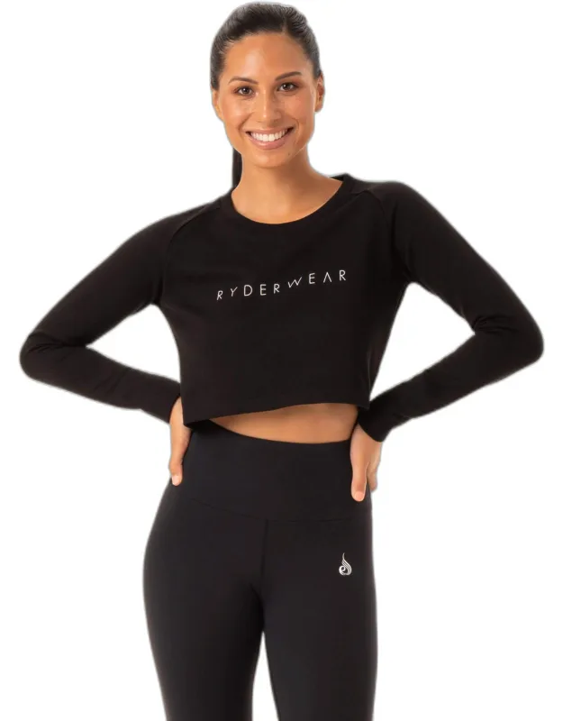 Ryderwear Staples Cropped Sweater With Cropped Fit And Breathable Mesh Back Panel