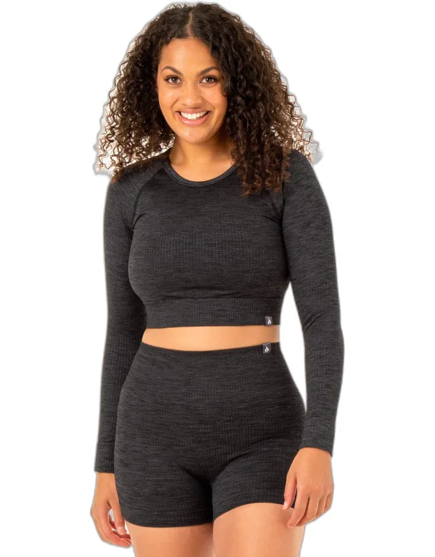 Rib Seamless Long Sleeve Top