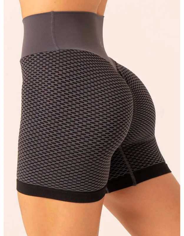 Ryderwear Honeycomb Scrunch Seamless Shorts - High Foldover Waistband, Lightweight Fabric