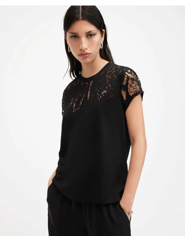 Anna Snake Print Devore T-shirt