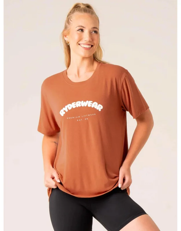Off Side Longline T-shirt - Bubble Print, Relaxed Fit